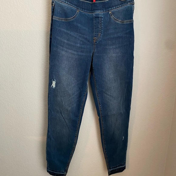 SPANX Blue Leggings with Classic Style and Distressed Details - Picture 1 of 6